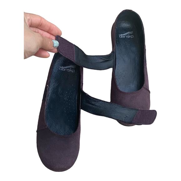 Dansko Womens Mary Jane Clogs Ankle Strap Size 38 Plum Leather Business Casual - Picture 12 of 12
